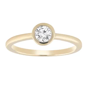 0.15ct Round Brilliant Diamond Solitaire Engagement Ring In 9Ct Yellow Gold