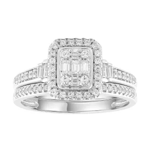 0.40ct Round Brilliant Diamond Engagement Ring Set In 9Ct White Gold