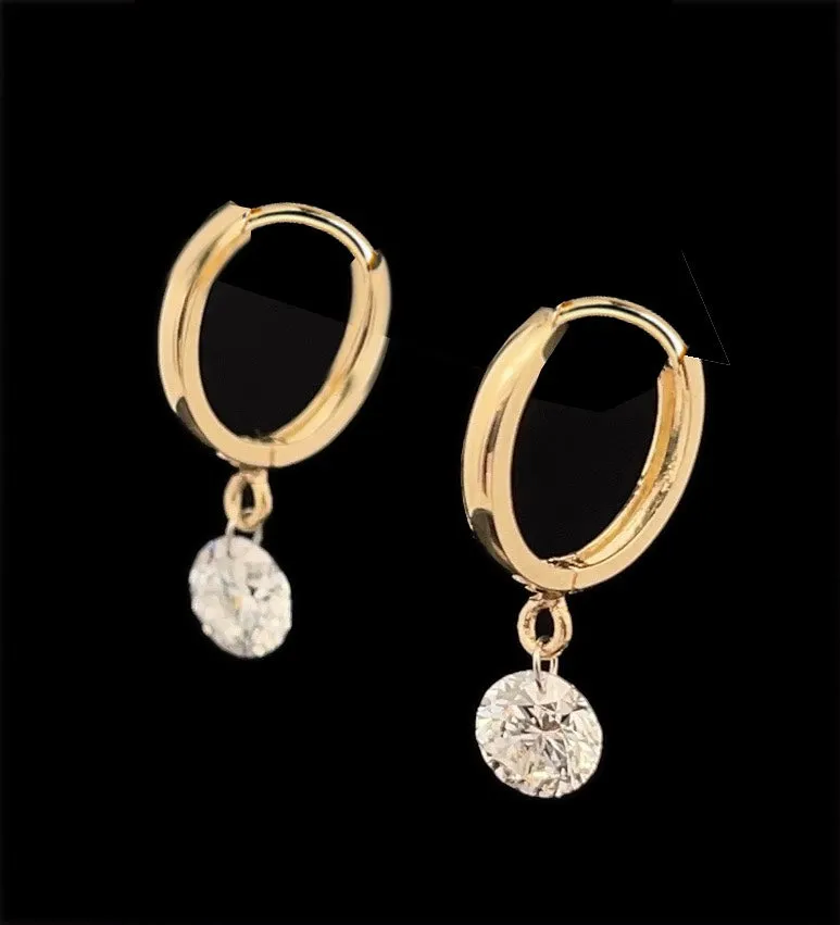 14k Lab Grown Diamond Huggies in Yellow or White Gold