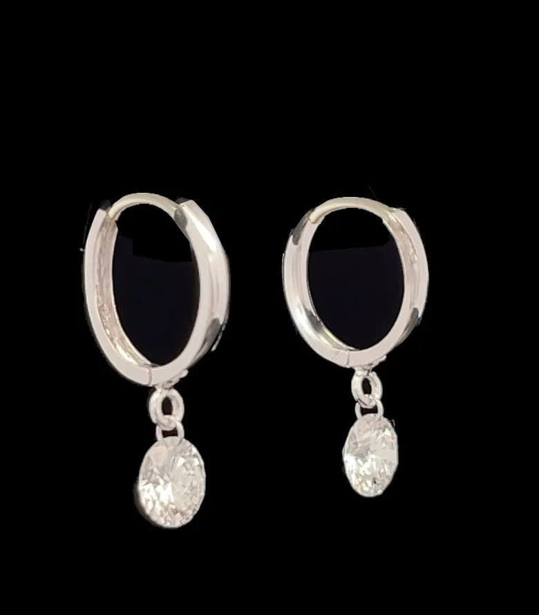 14k Lab Grown Diamond Huggies in Yellow or White Gold