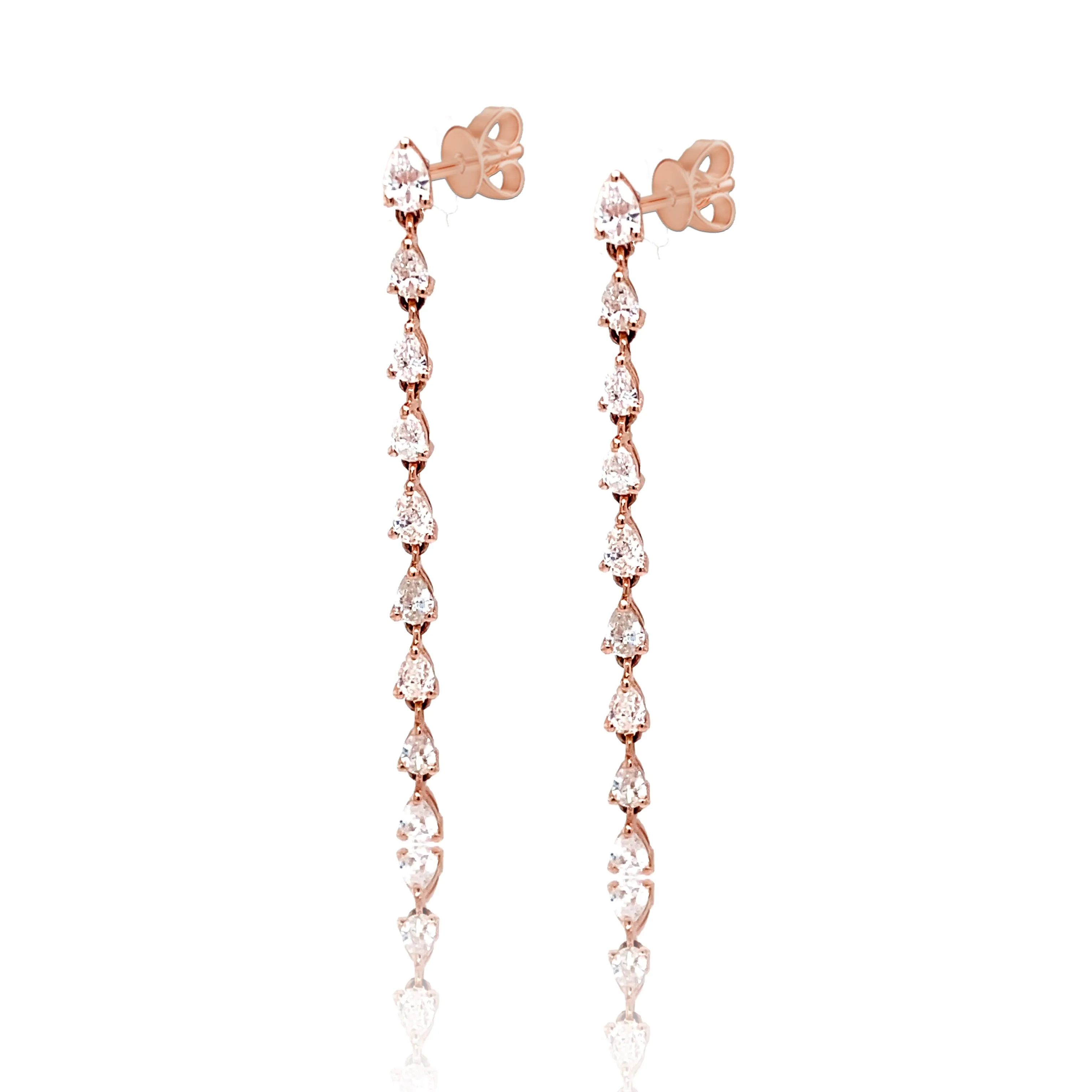 1.5" Pear Diamond Duster Earrings