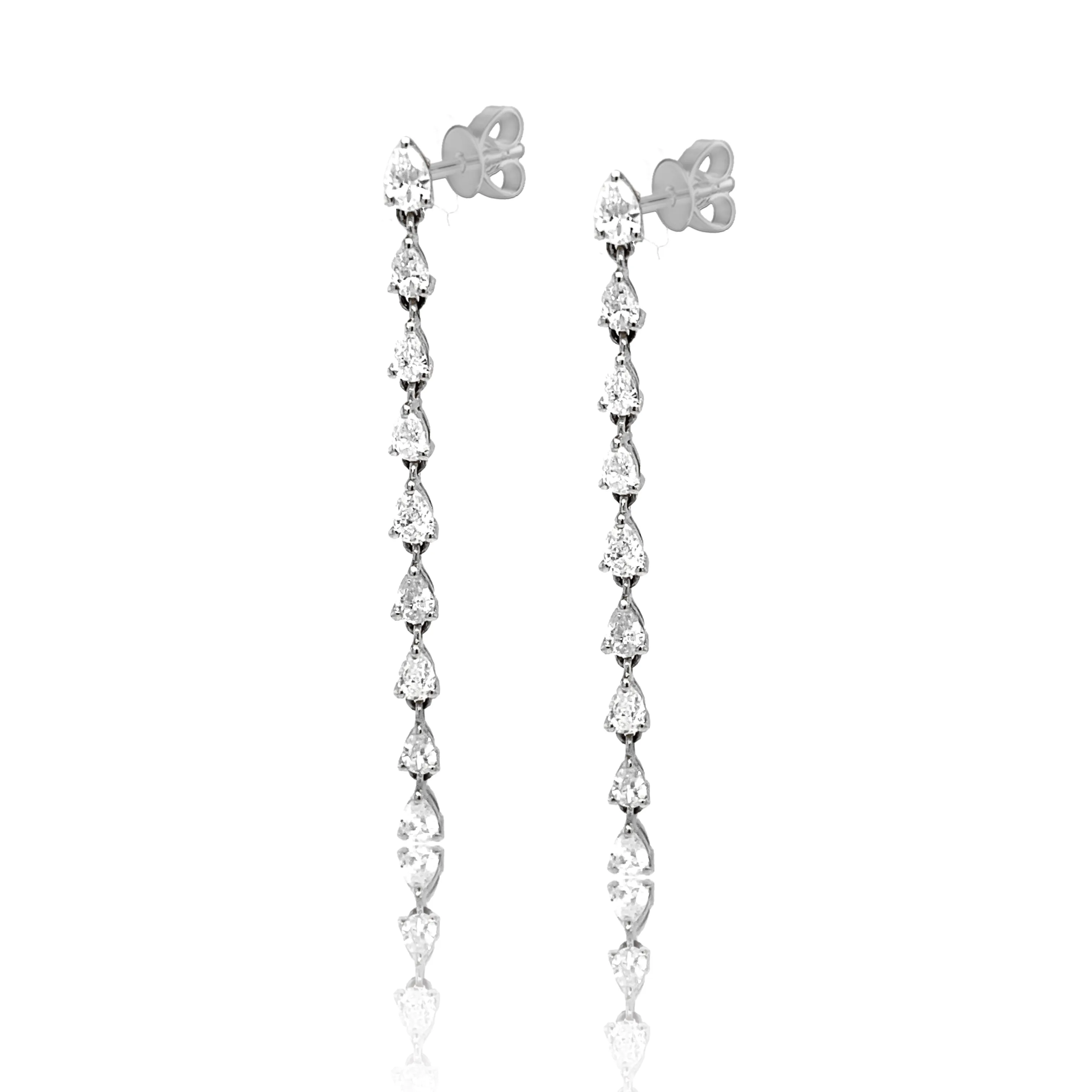 1.5" Pear Diamond Duster Earrings
