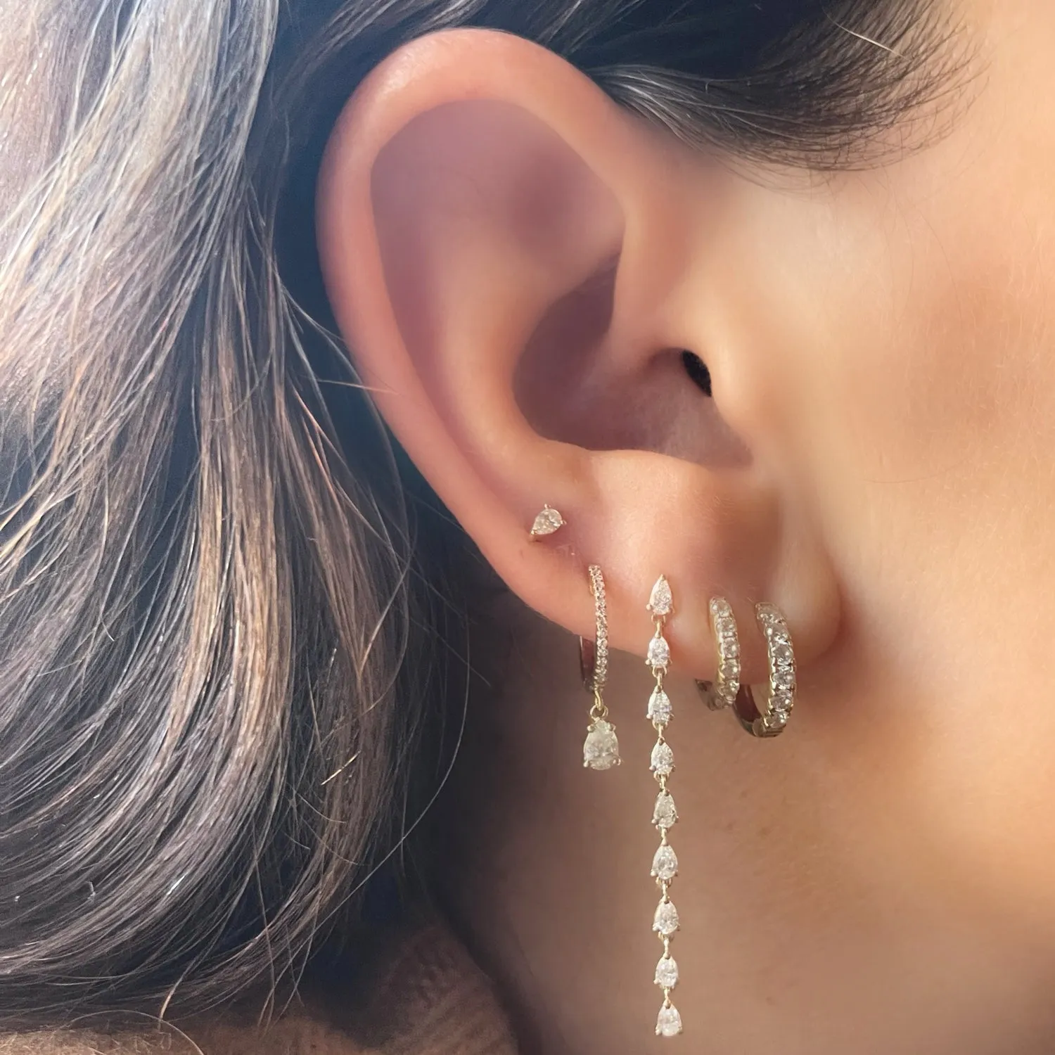 1.5" Pear Diamond Duster Earrings