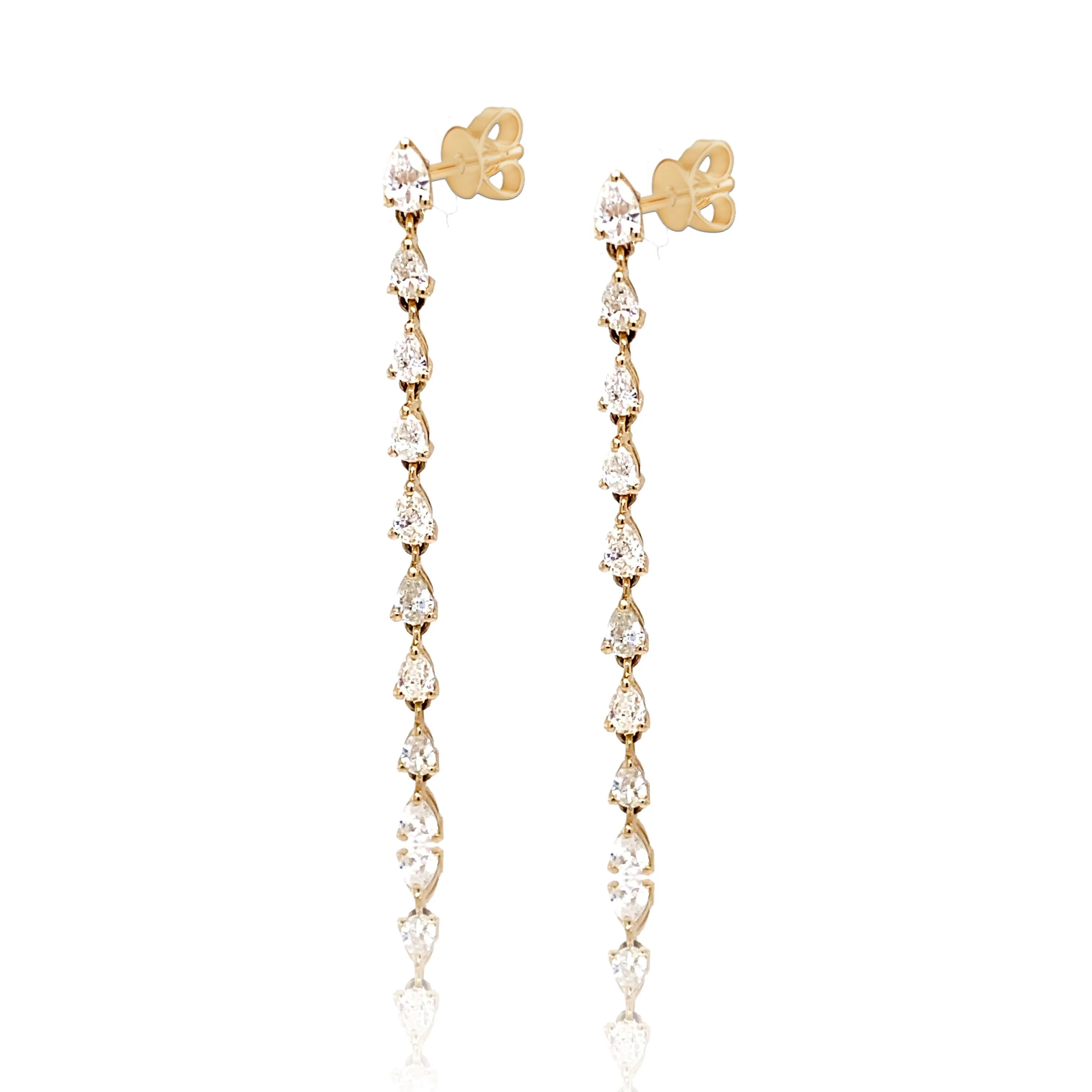 1.5" Pear Diamond Duster Earrings