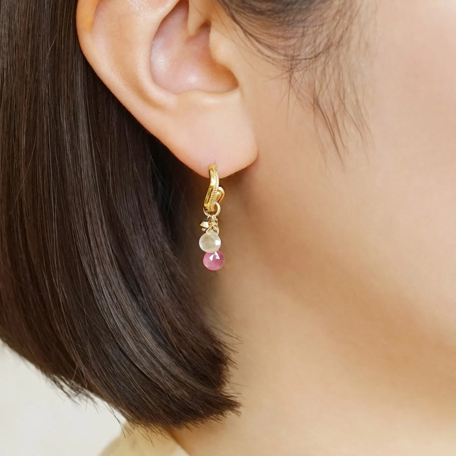 18K / 925 Sterling Silver Multicolor Sapphire Earrings