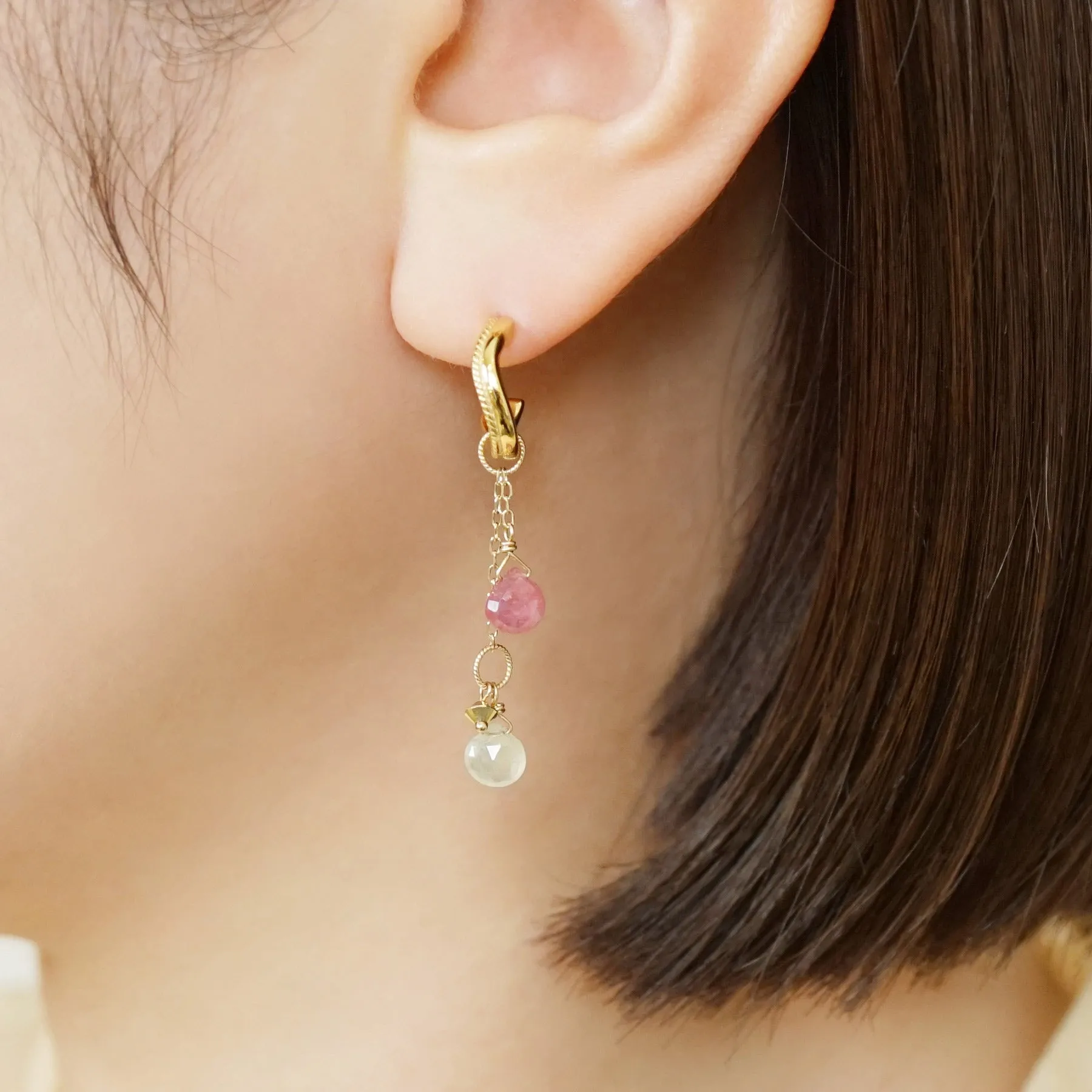 18K / 925 Sterling Silver Multicolor Sapphire Earrings
