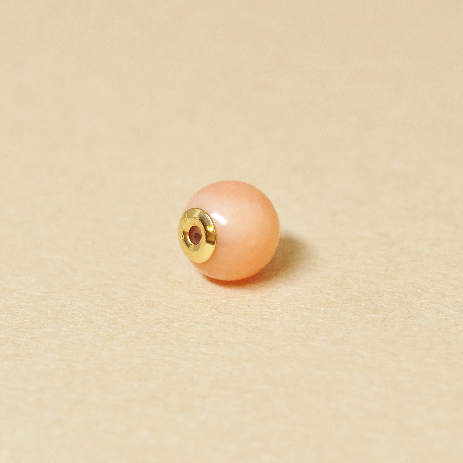 18K Gold Ball Earring Back (Coral)