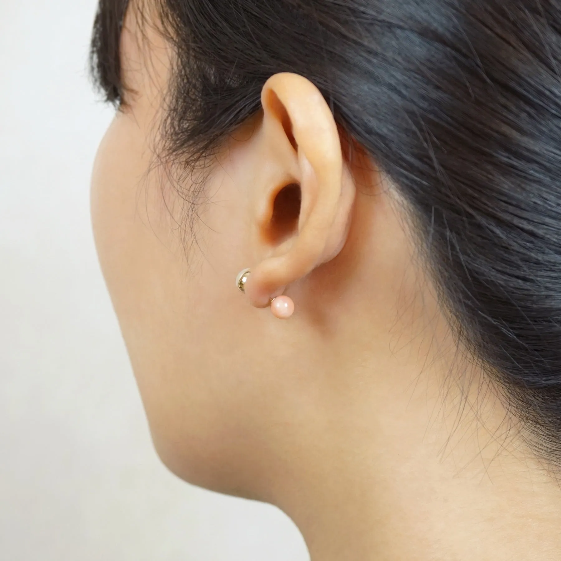 18K Gold Ball Earring Back (Coral)
