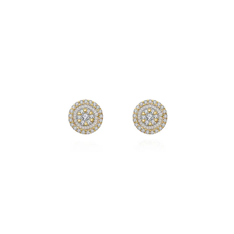 18k Gold Round Shape Diamond Earring