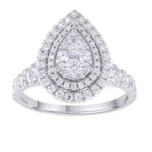 1ct Round Brilliant Diamond Engagement Ring In 18ct White Gold