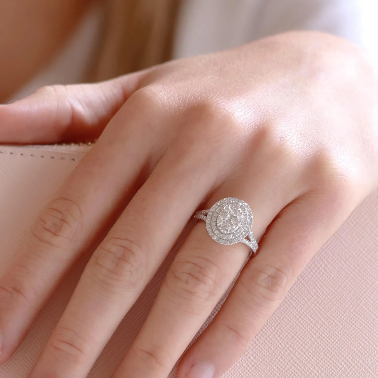 1Ct Round Brilliant Diamond Engagement Ring In 9Ct White Gold