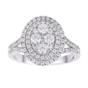 1Ct Round Brilliant Diamond Engagement Ring In 9Ct White Gold