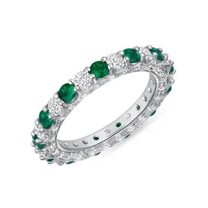 2.56CT Emerald and Diamond Eternity Band
