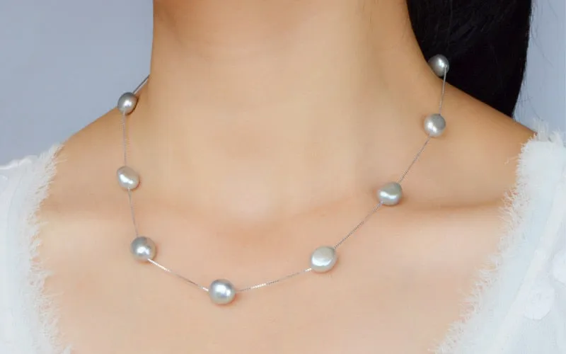 925 Sterling silver Freshwater pearl pendant necklace
