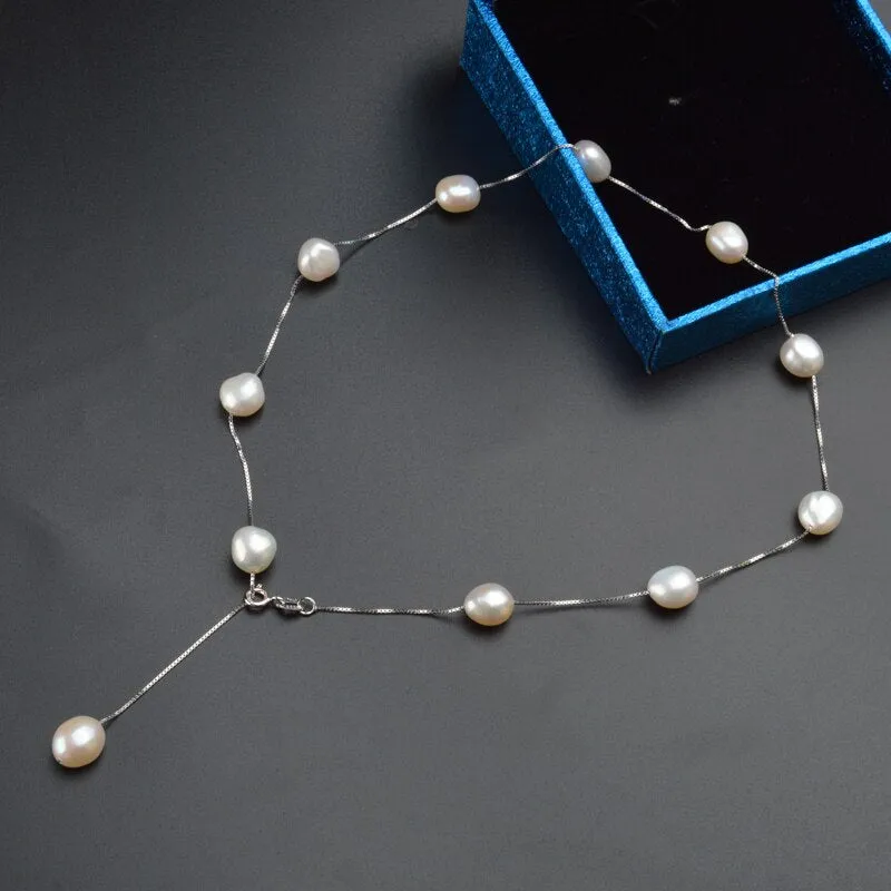 925 Sterling silver Freshwater pearl pendant necklace