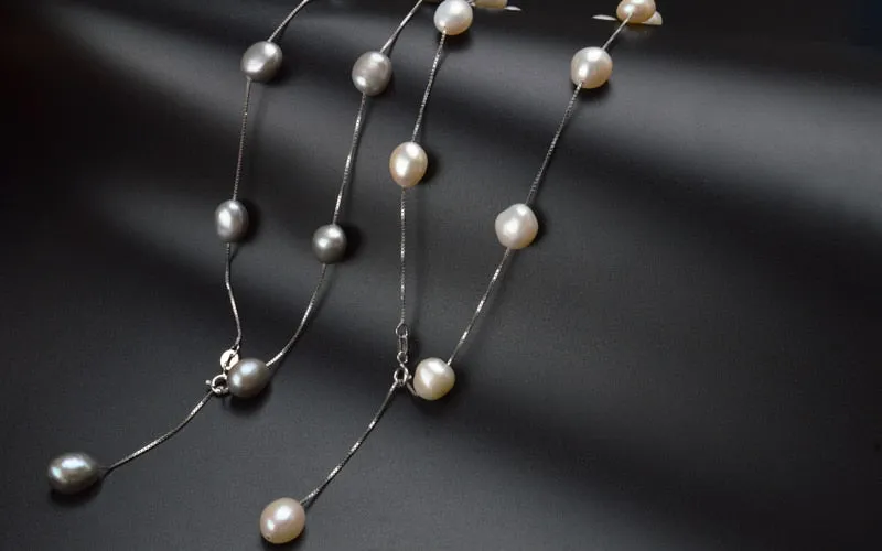 925 Sterling silver Freshwater pearl pendant necklace