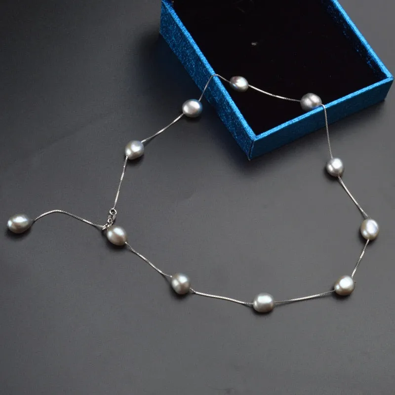 925 Sterling silver Freshwater pearl pendant necklace