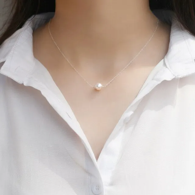 925 Sterling Silver Natural Pearl Necklace