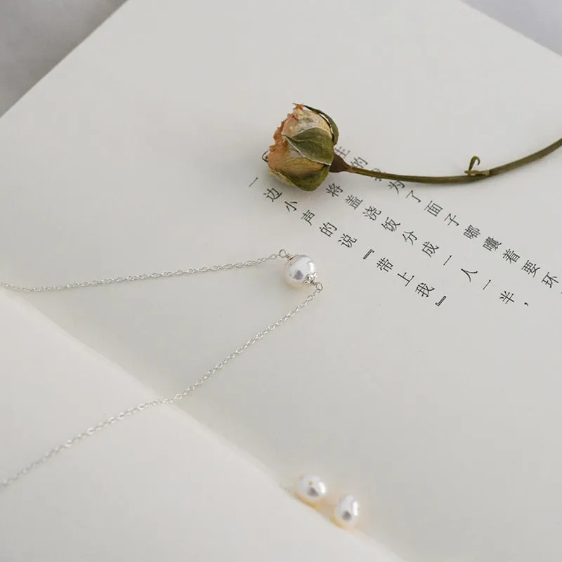 925 Sterling Silver Natural Pearl Necklace