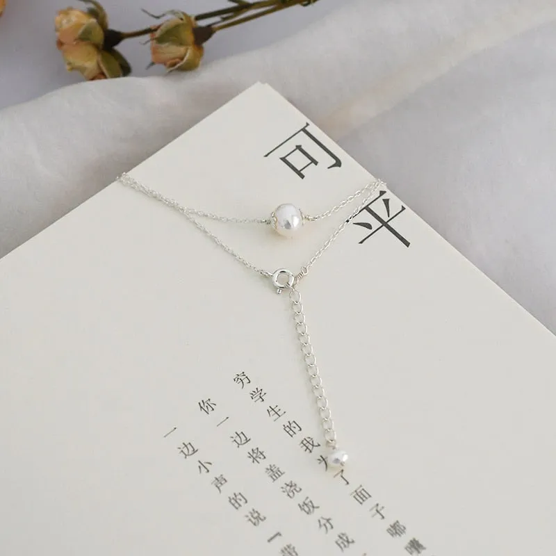 925 Sterling Silver Natural Pearl Necklace