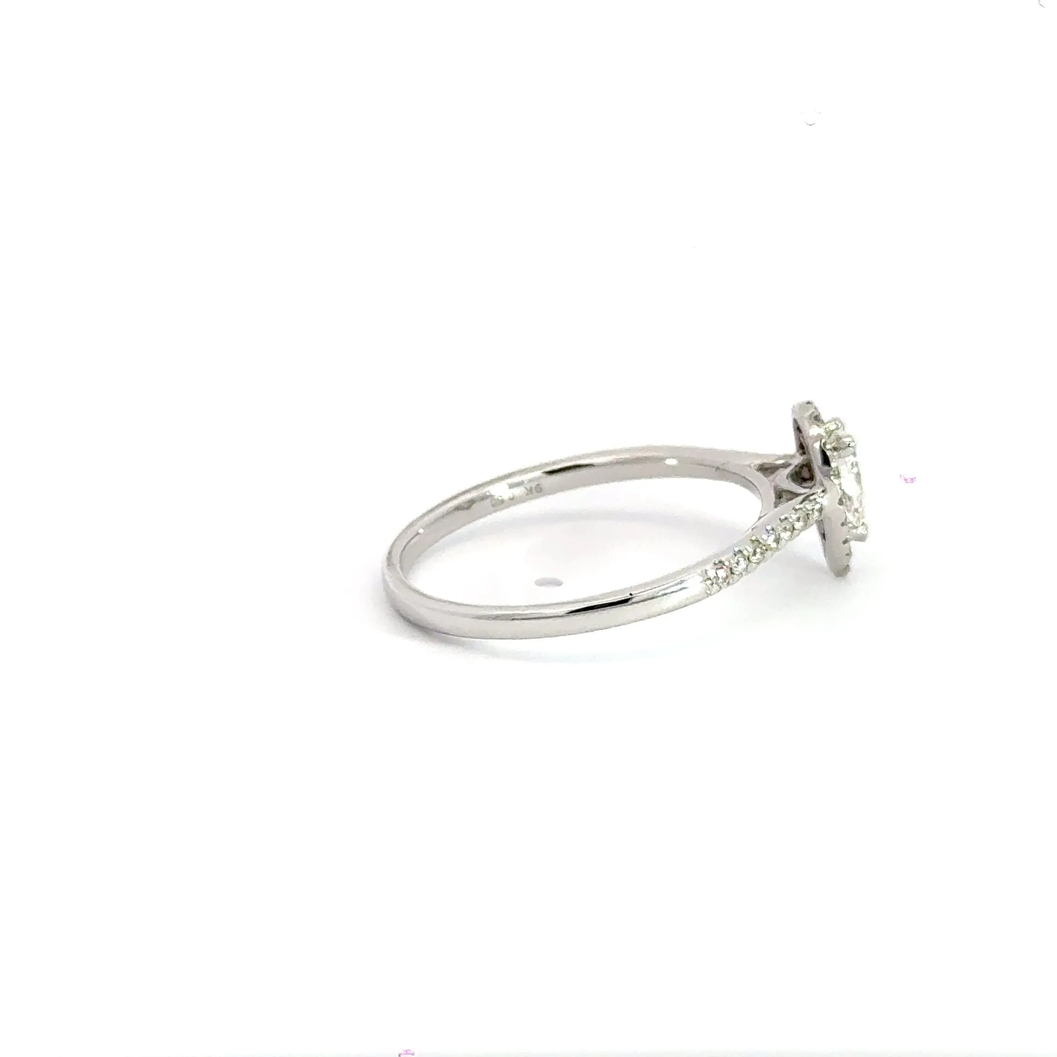 9CT White Gold Teardrop Diamond Ring