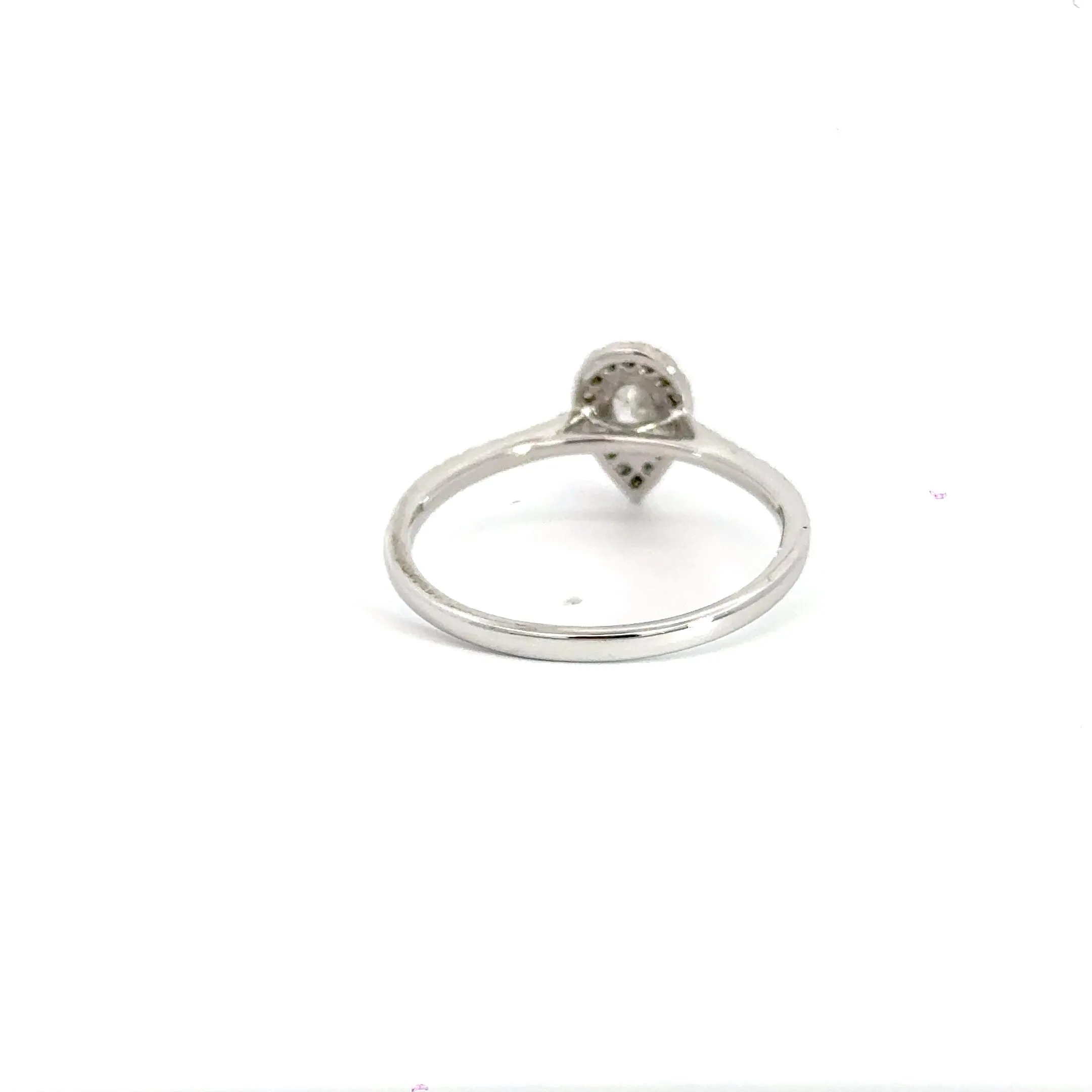 9CT White Gold Teardrop Diamond Ring