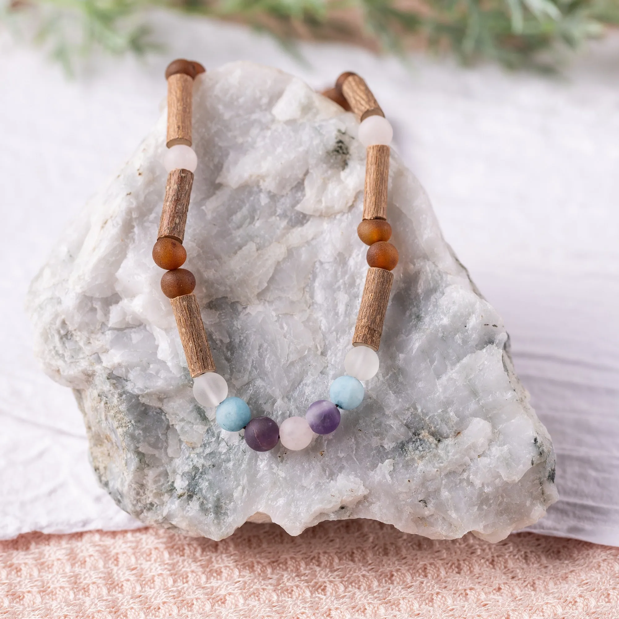 Adults | Mermaid Mix   Raw Cognac Amber Hazelwood Necklace