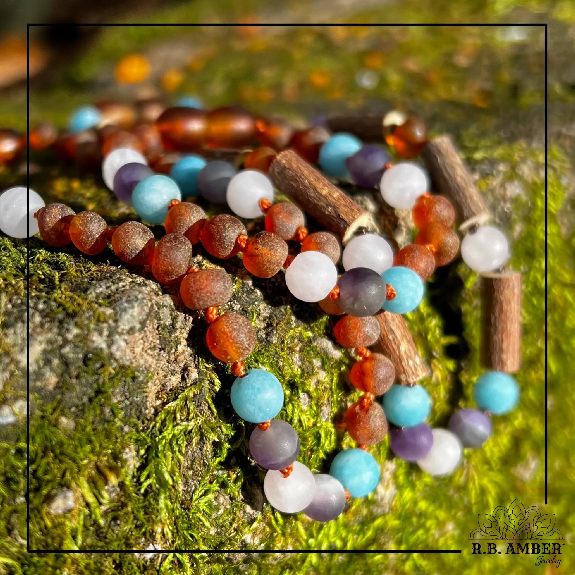 Adults | Mermaid Mix   Raw Cognac Amber Necklace