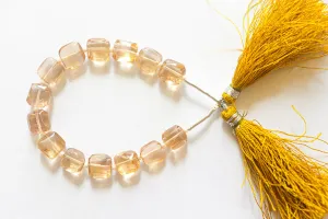 Citrine Cushion Shape Beads | 8x8mm | 14 Pieces | 5 Inch | Center Drill | Natural Citrine Gemstone | Beadsforyourjewellery