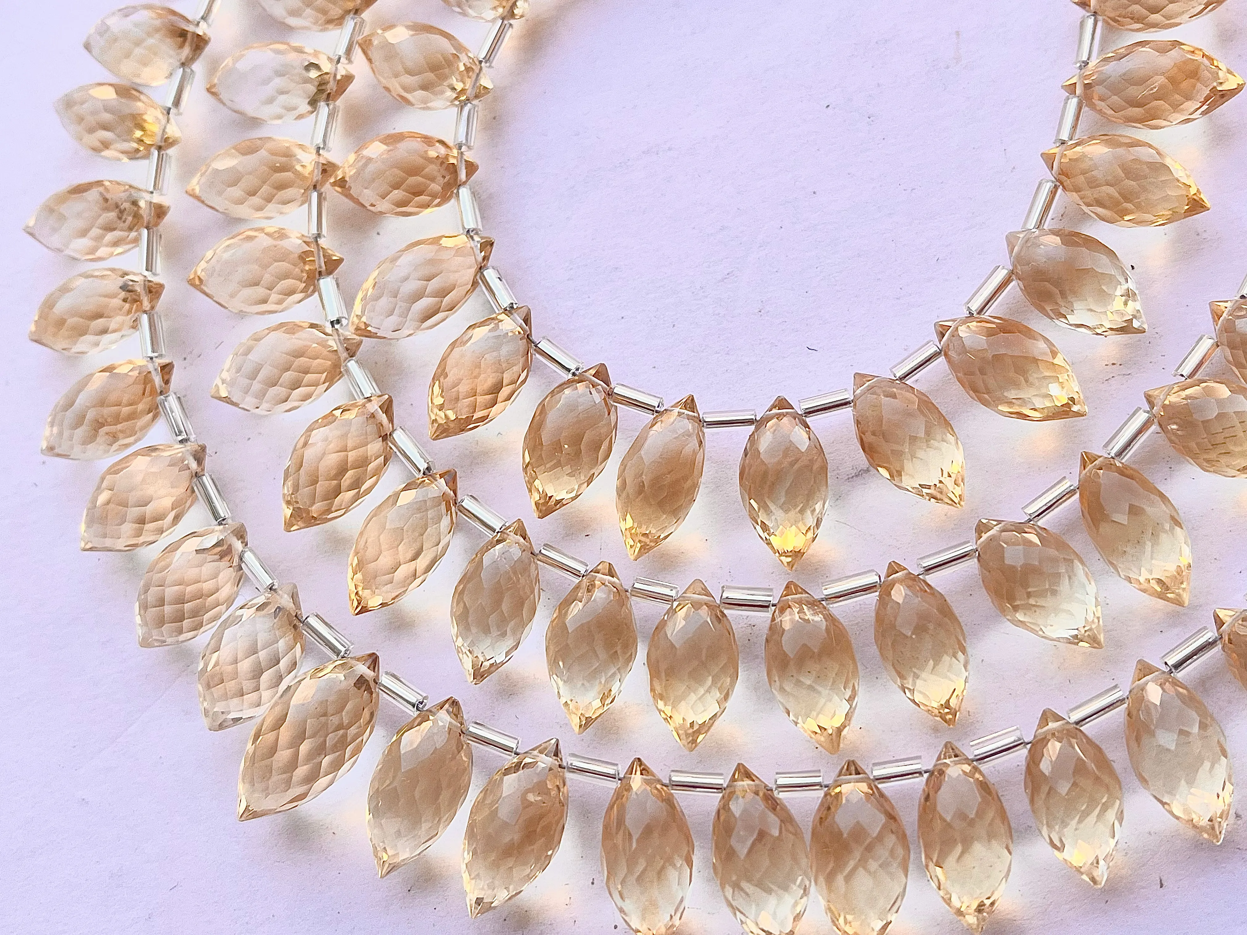 Citrine Faceted Olive shape Drops