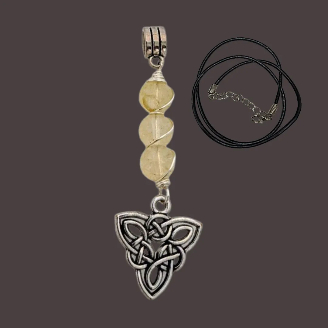 Citrine, Triquetra, Pendant.