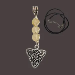 Citrine, Triquetra, Pendant.