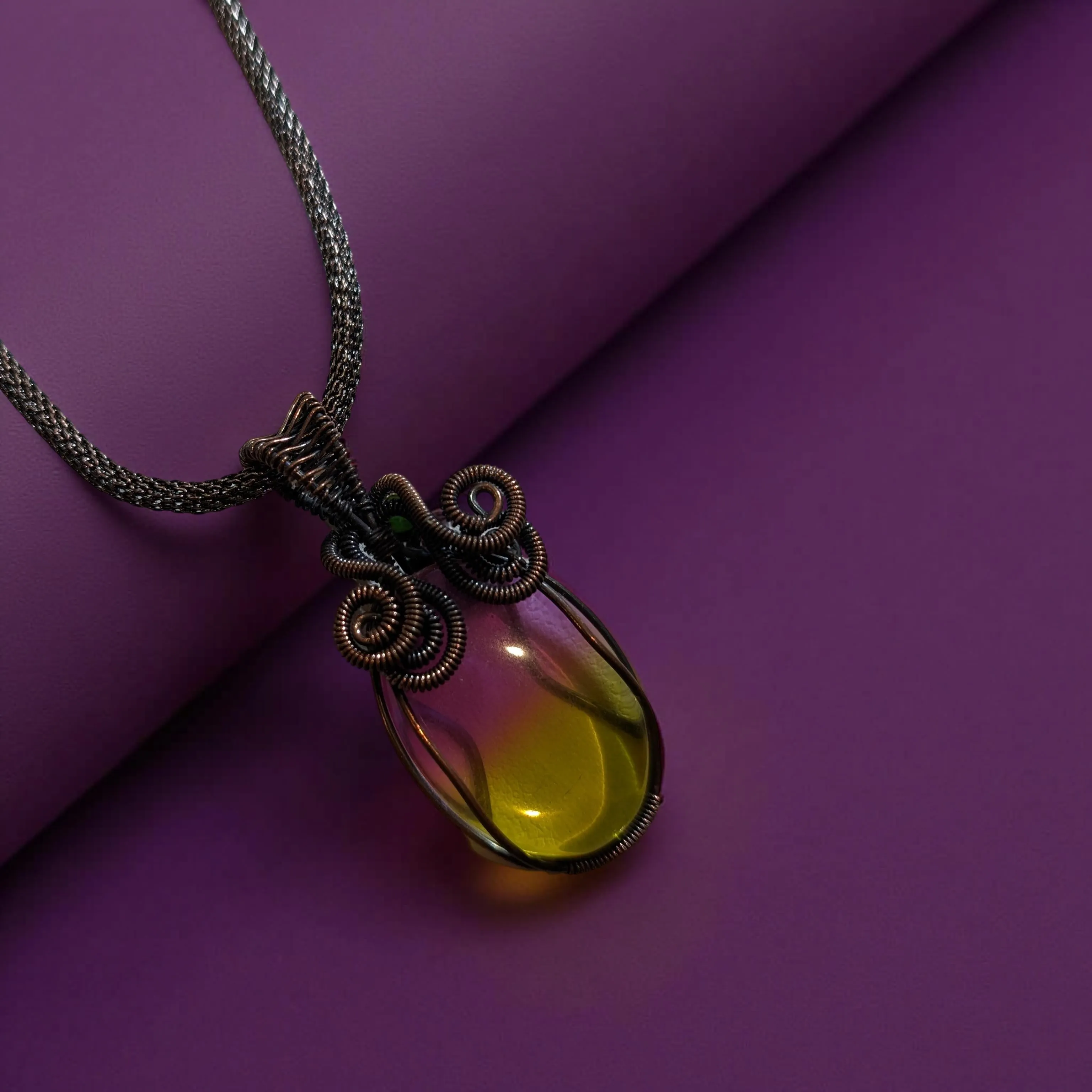 Copper wrapped, Ametrine, Necklace