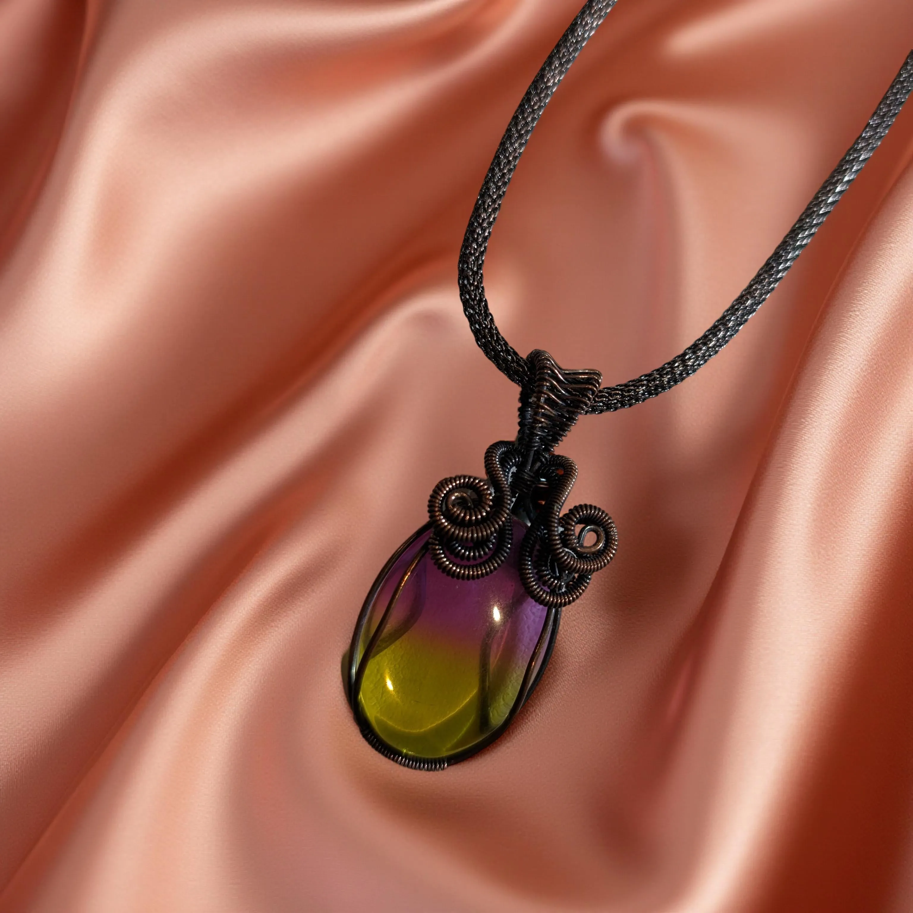 Copper wrapped, Ametrine, Necklace