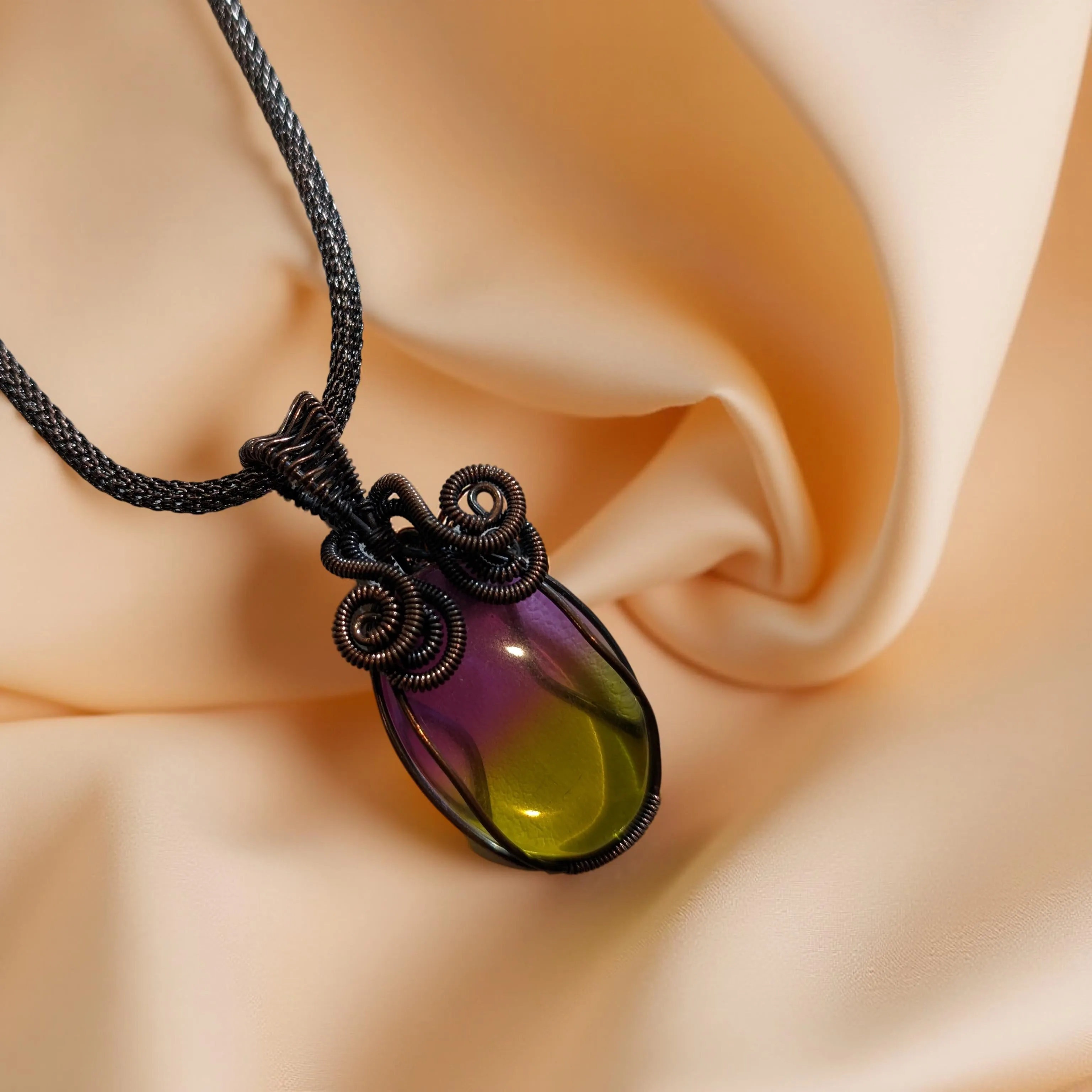 Copper wrapped, Ametrine, Necklace