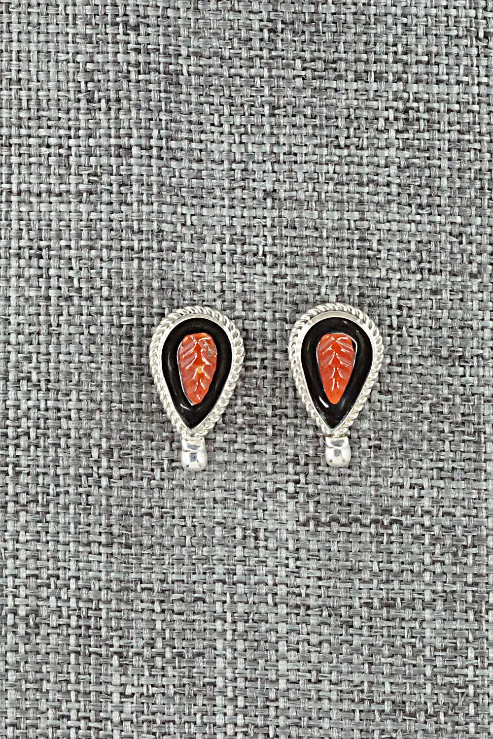 Coral & Sterling Silver Earrings - Shirley Walela