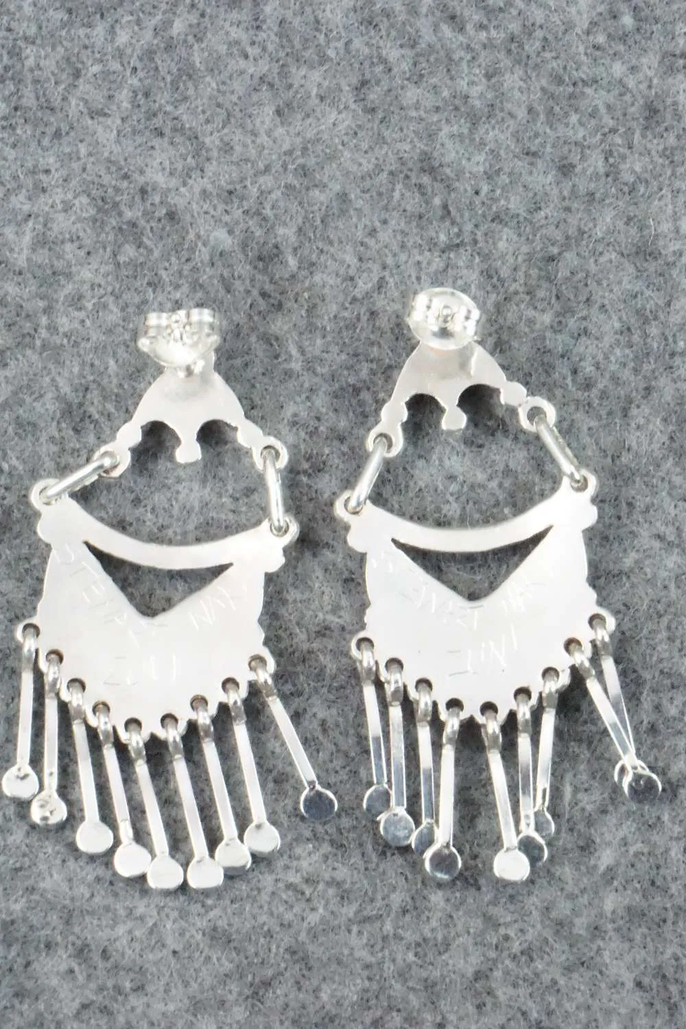 Coral & Sterling Silver Earrings - Stewart Nakatewa