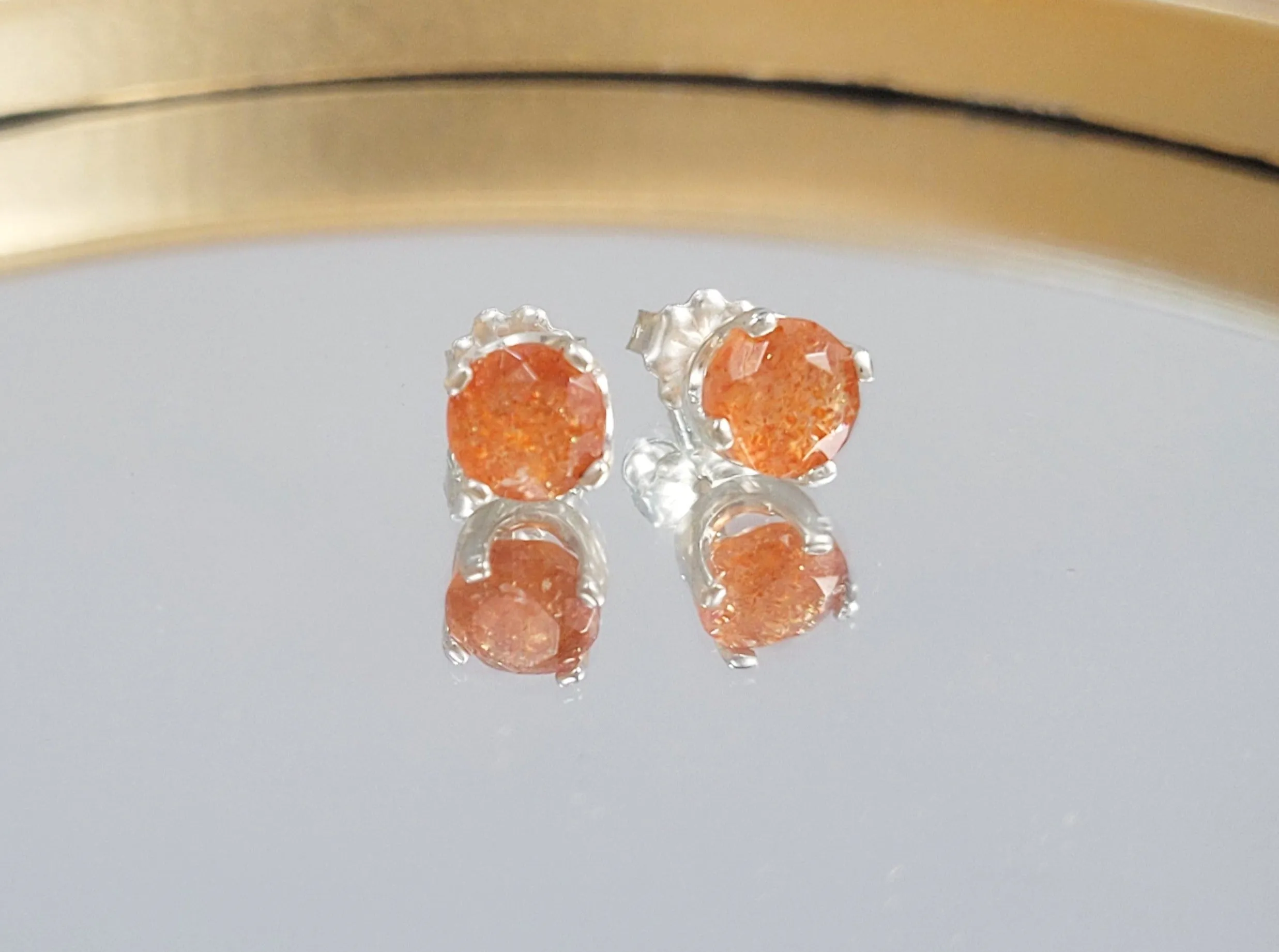 Dainty Sunstone Studs