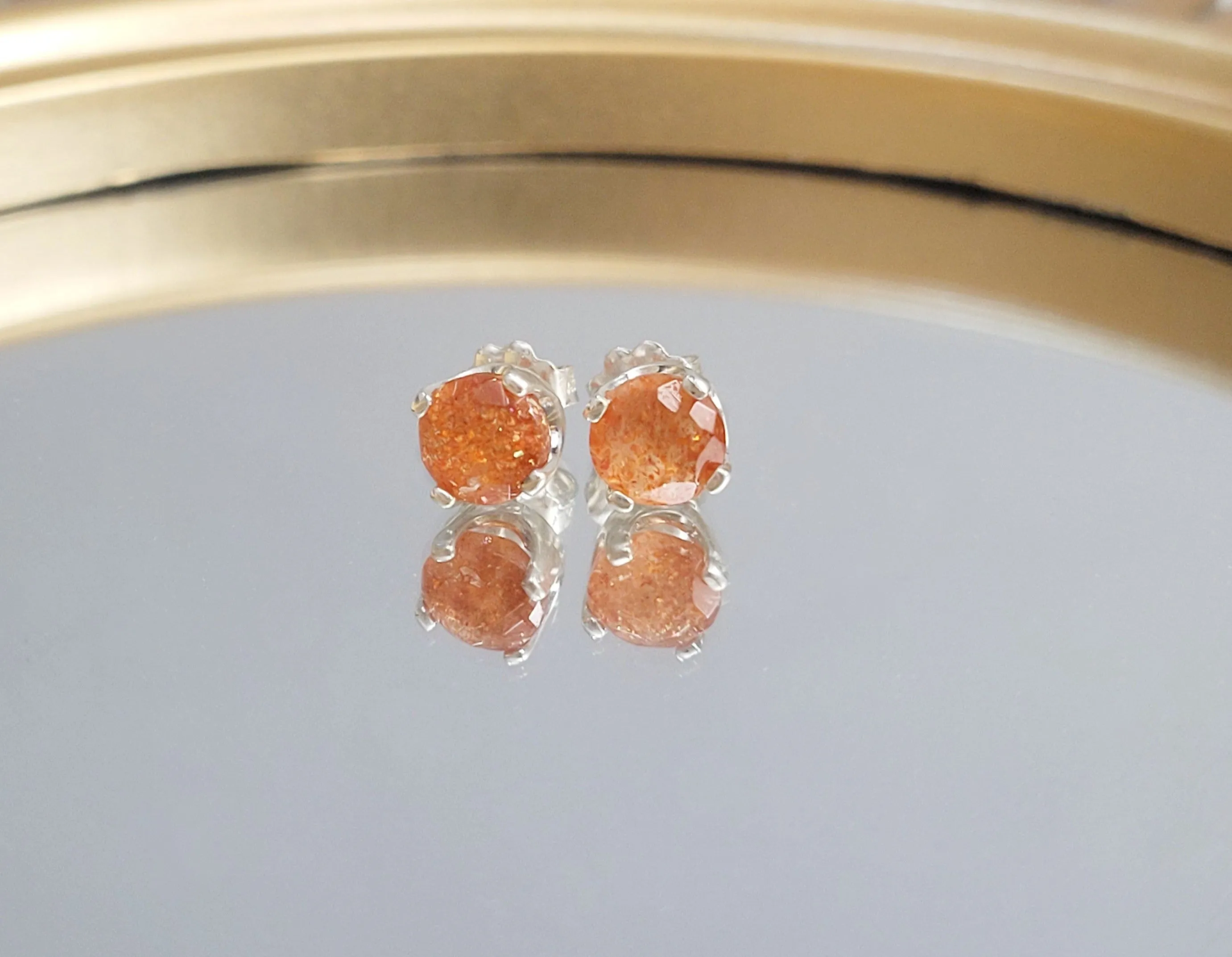 Dainty Sunstone Studs