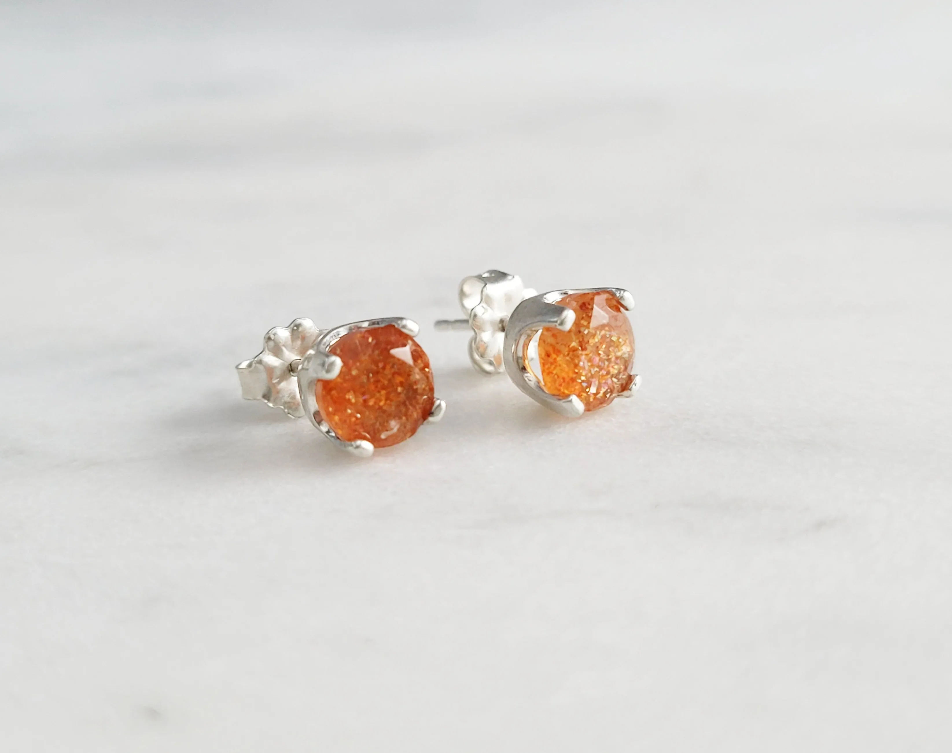 Dainty Sunstone Studs