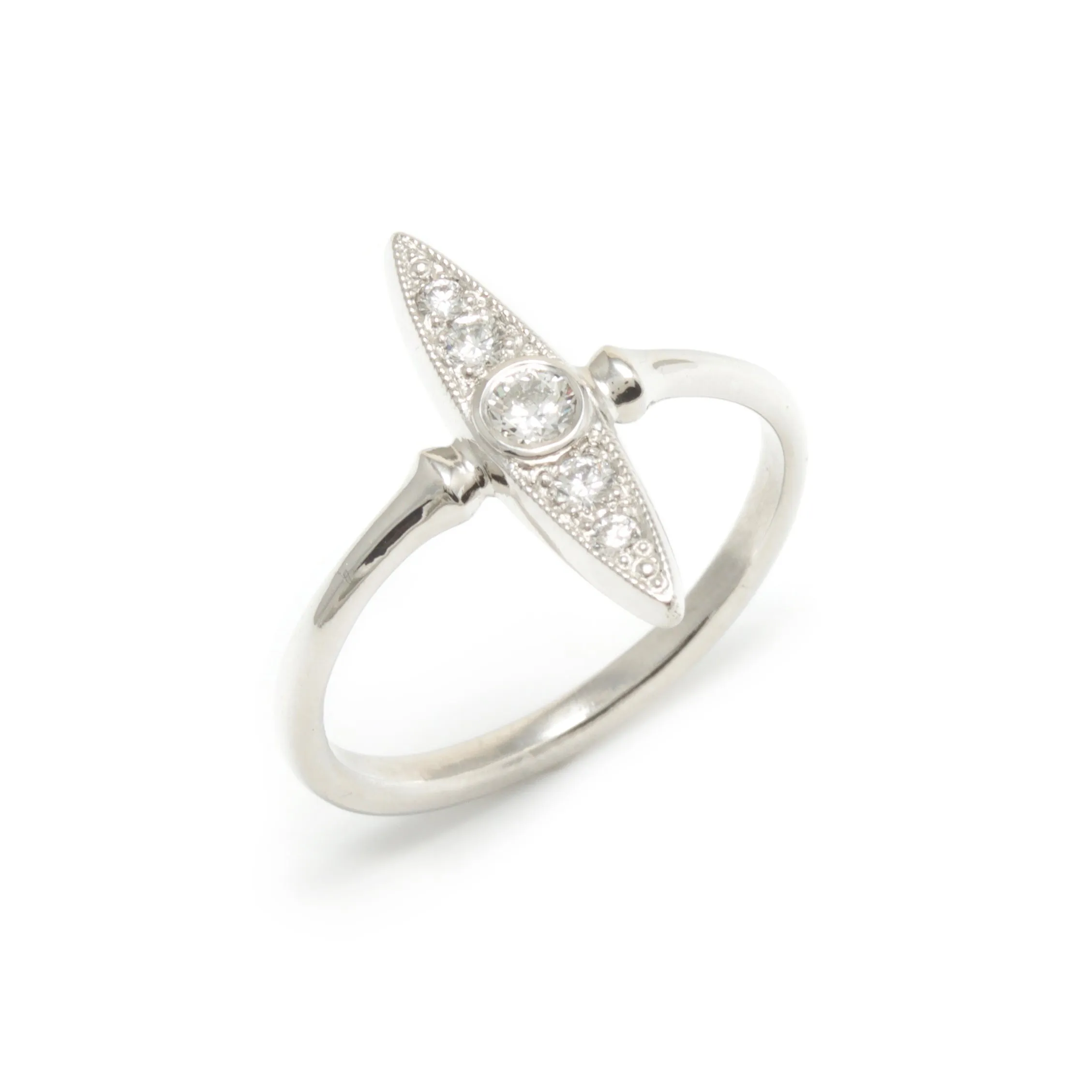Diamond Navette Style Ring in Platinum