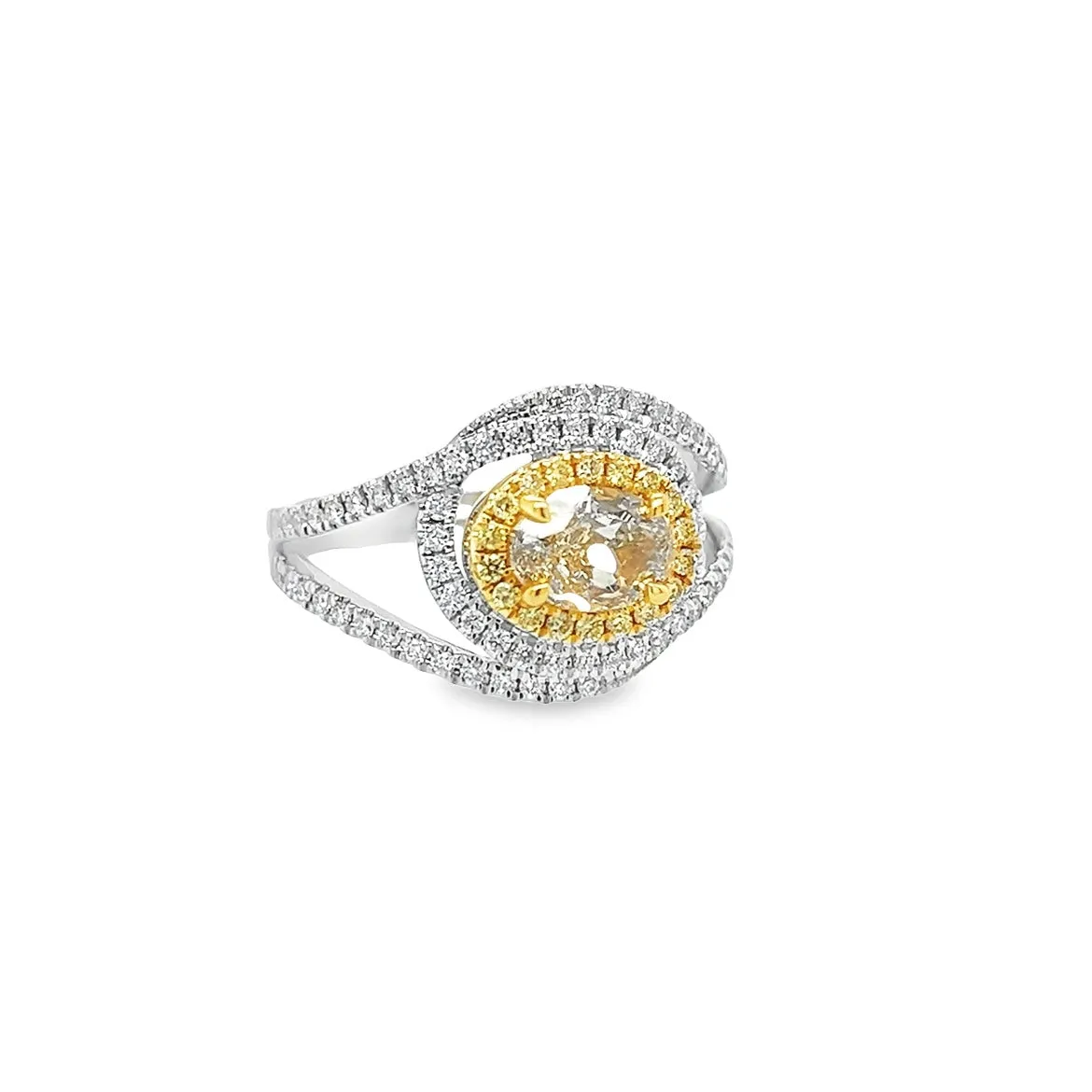 Fancy Yellow Oval Diamond Ring