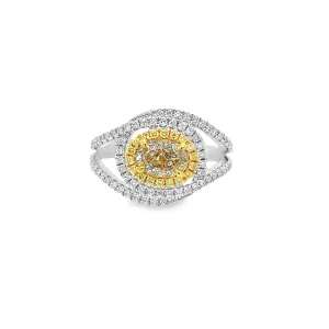 Fancy Yellow Oval Diamond Ring