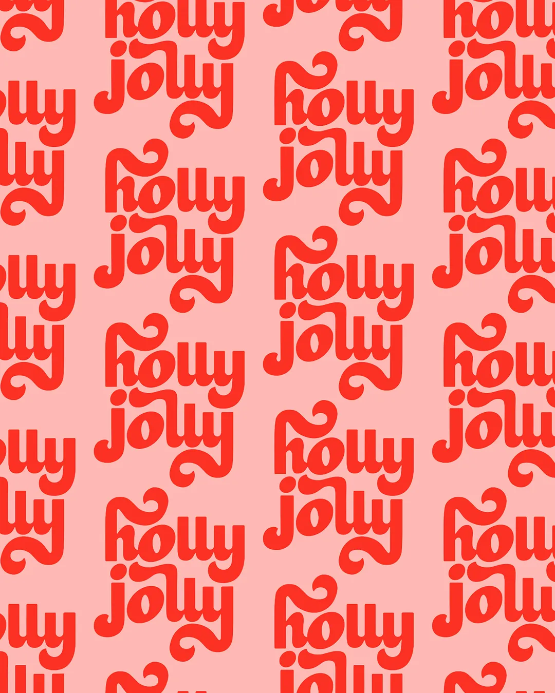 Holly Jolly Pattern - Hand Lettering Greeting Card