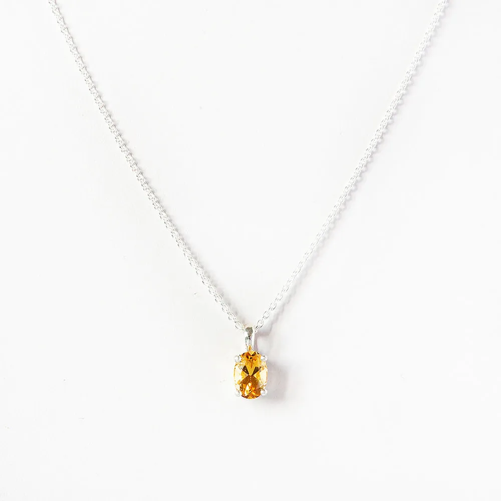 Luna, an Oval cut Citrine Necklace - 7x5mm
