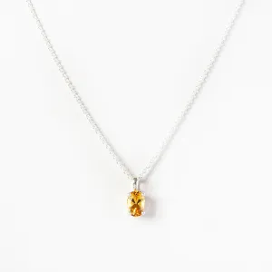 Luna, an Oval cut Citrine Necklace - 7x5mm