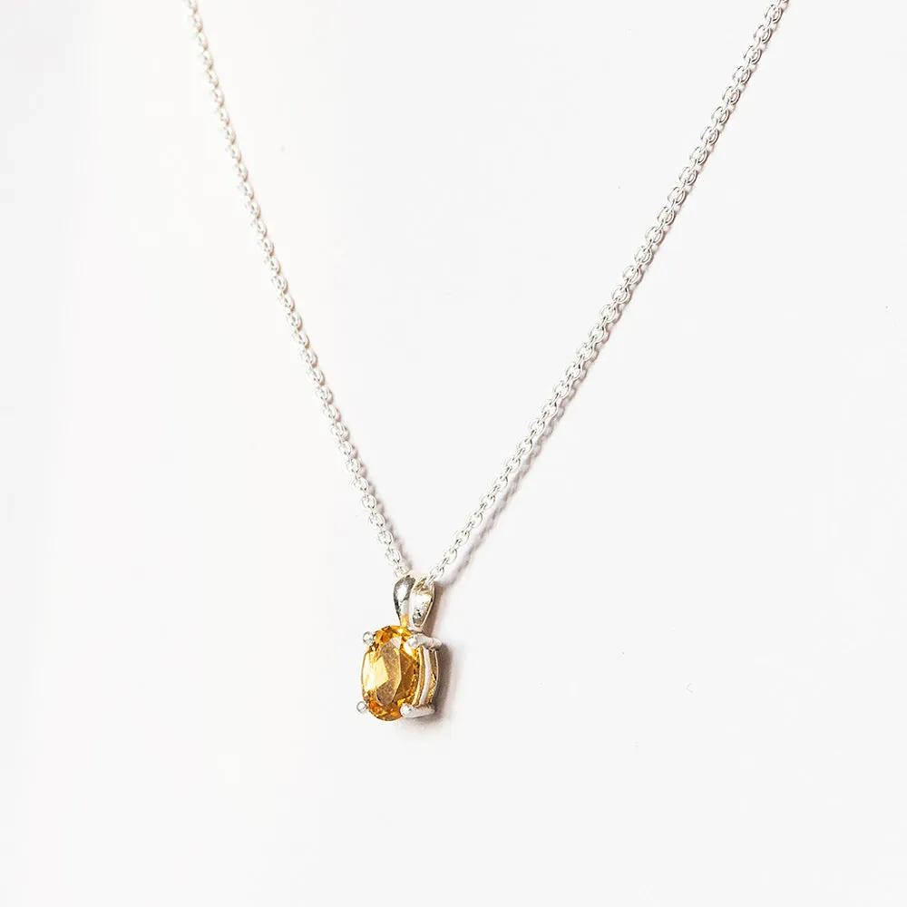 Luna, an Oval cut Citrine Necklace - 7x5mm