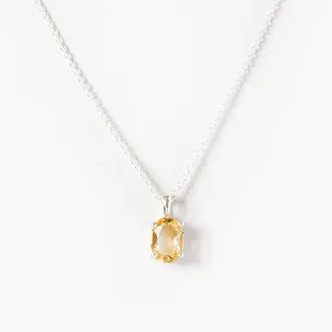 Luna, an Oval cut Citrine Necklace - 8x6mm