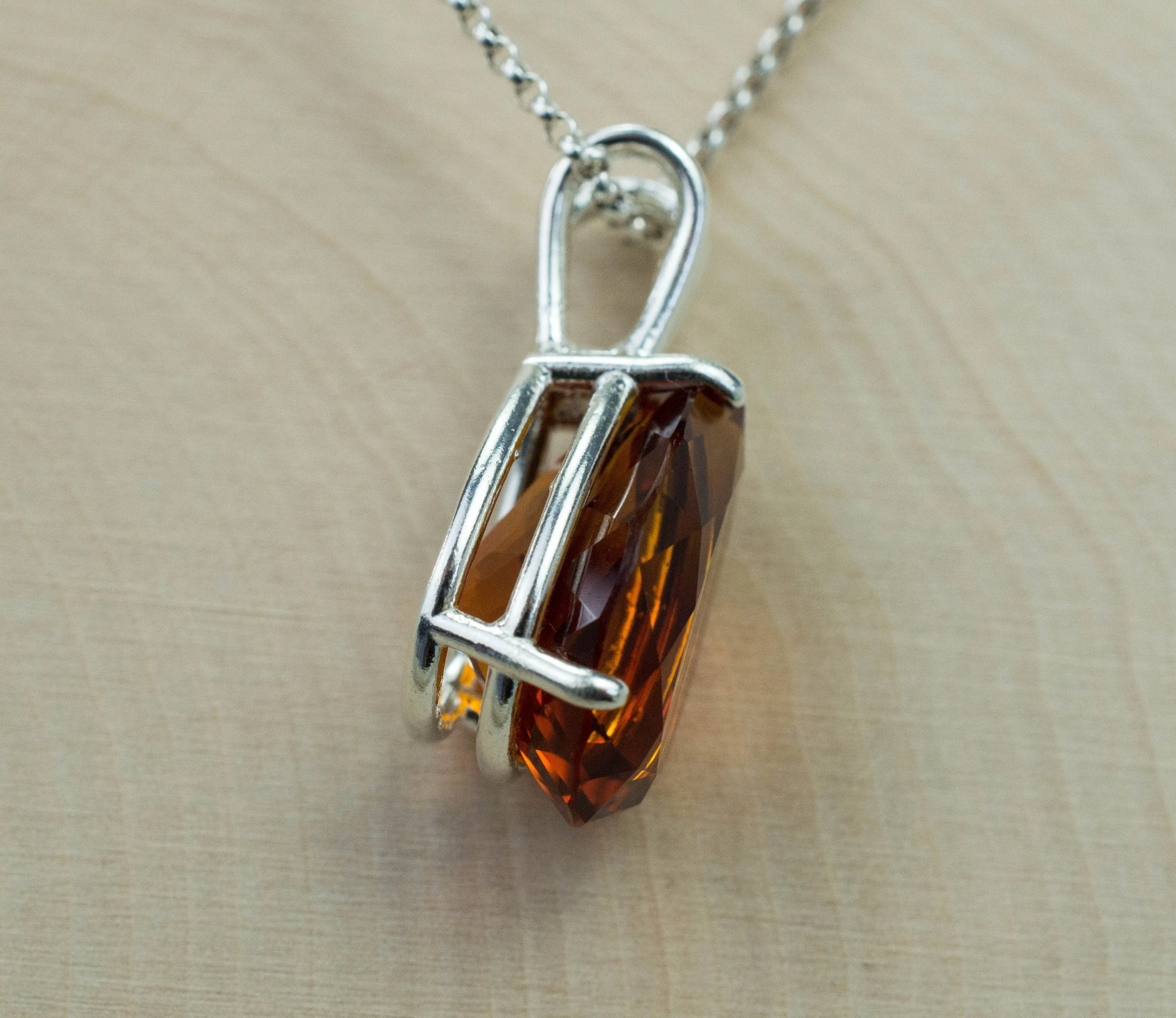Madeira Citrine Pendant; Natural Untreated Brazil Citrine; 11.850cts