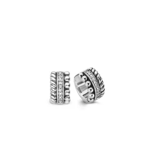 Milano CZ Hoop Earrings - Silver - 7604ZI